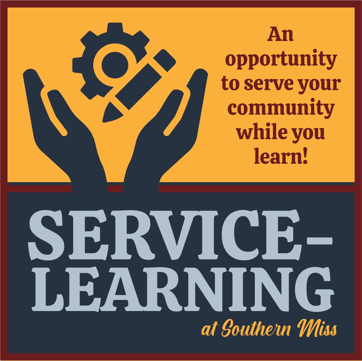 Graphic reads "An opportunity to serve while you learn"