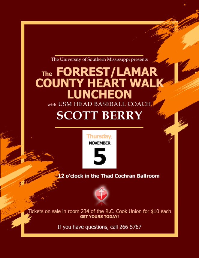 the Forrest/Lamar County Heart Walk Luncheon Thursday, Nov. 5