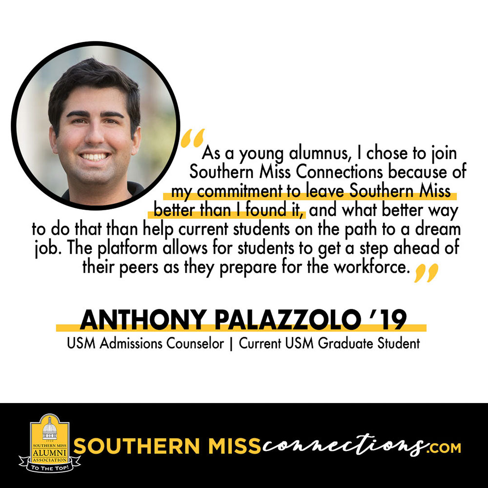 Quote from Anthony Palazzollo, USM Admissions Counselor