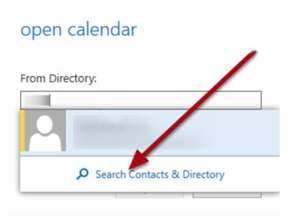 Step 5 - Search contacts and directory, select user's name, and select open.