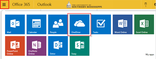 Step 2 - Select OneDrive from menu