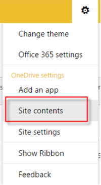 Step 4 - Select Site Contents