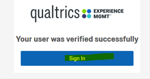 Once successfully verified, sign in
