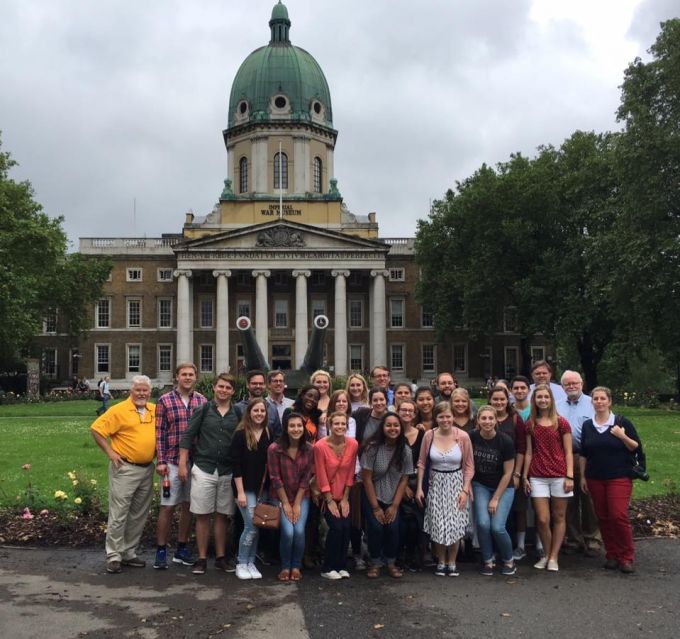 British Studies Students in front of the Imperial War Museum, London, 2016