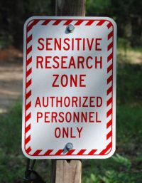 Sensitive Research Zone Sign