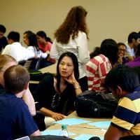 Group discussion during Avoiding Plagiarism workshop