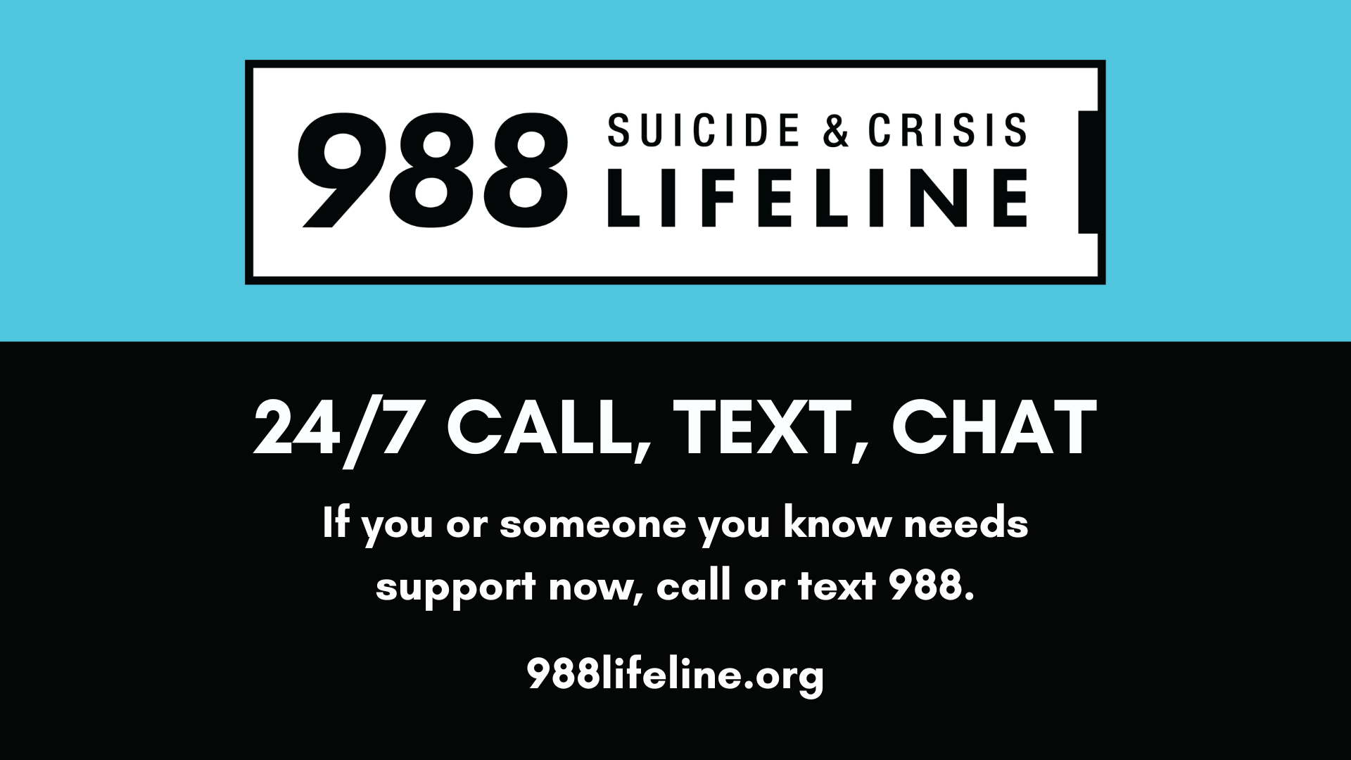 988 Suicide and Crisis Lifeline - Call, Text or Chat