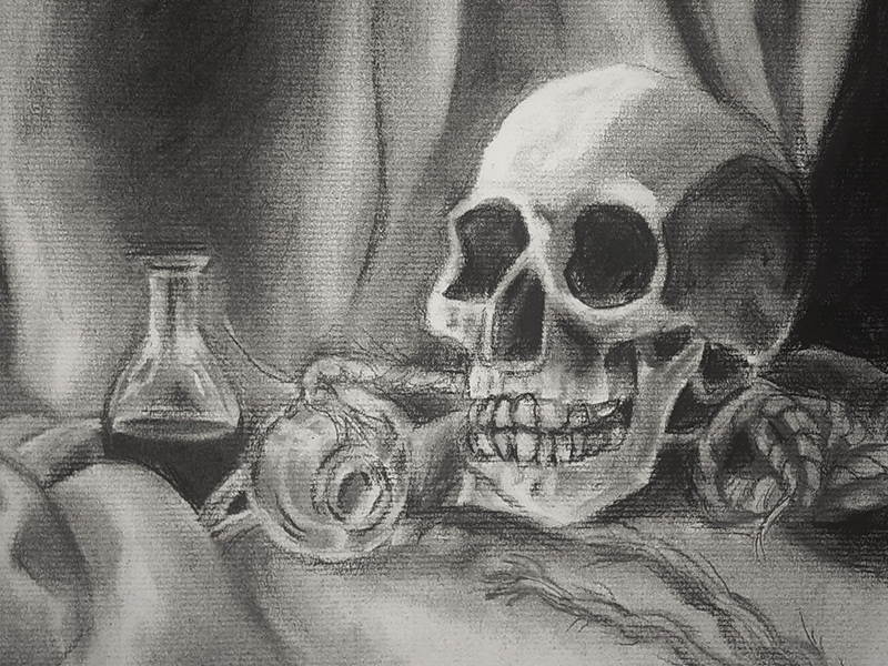 Ashley Vanderkooy. "Still Life after Vanitas," Figure Drawing and Upper Level Drawing