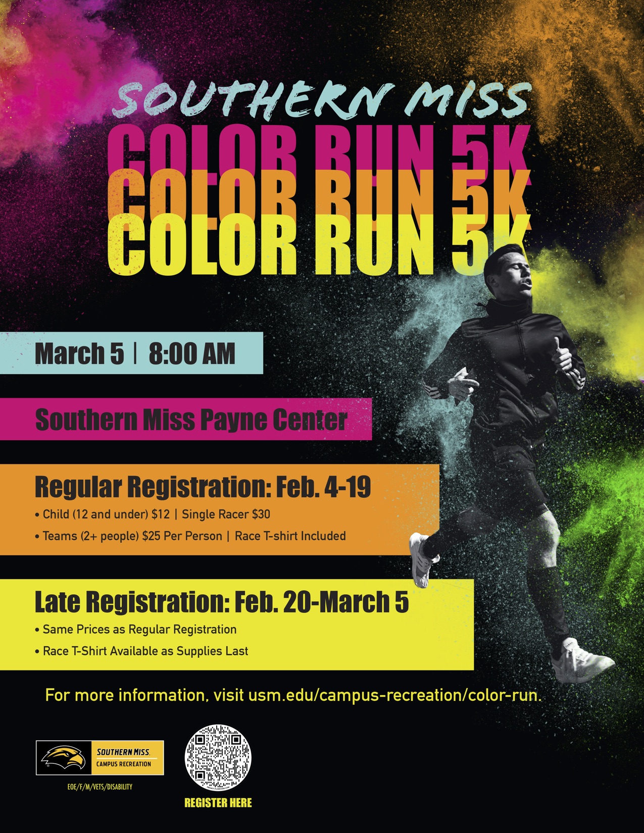 Southern Miss Color Run 2022 Flyer