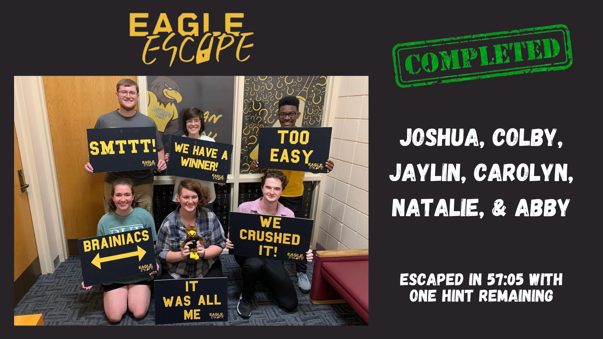 Eagle Escape Winner Photo