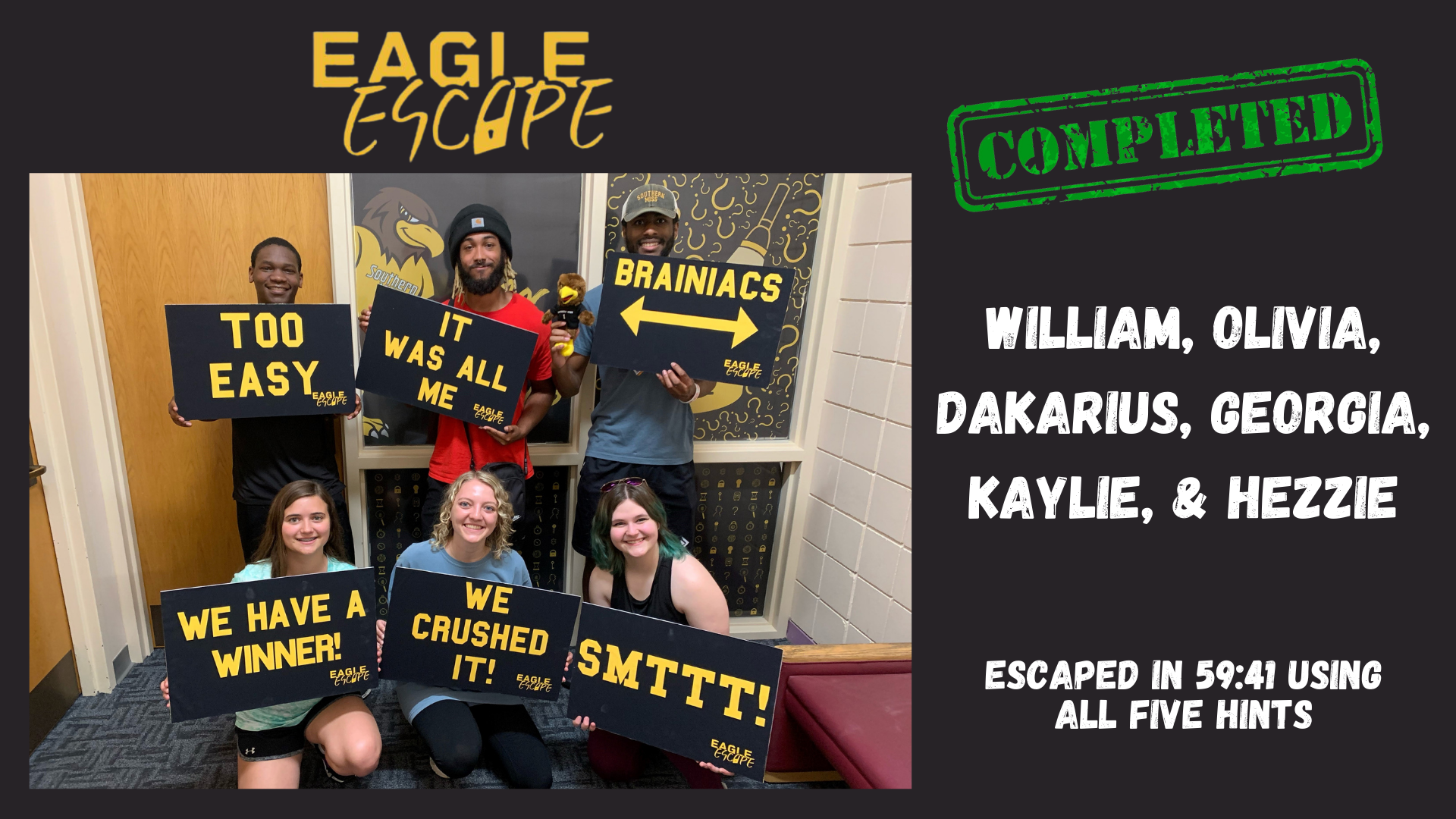 Eagle Escape Winner Photo
