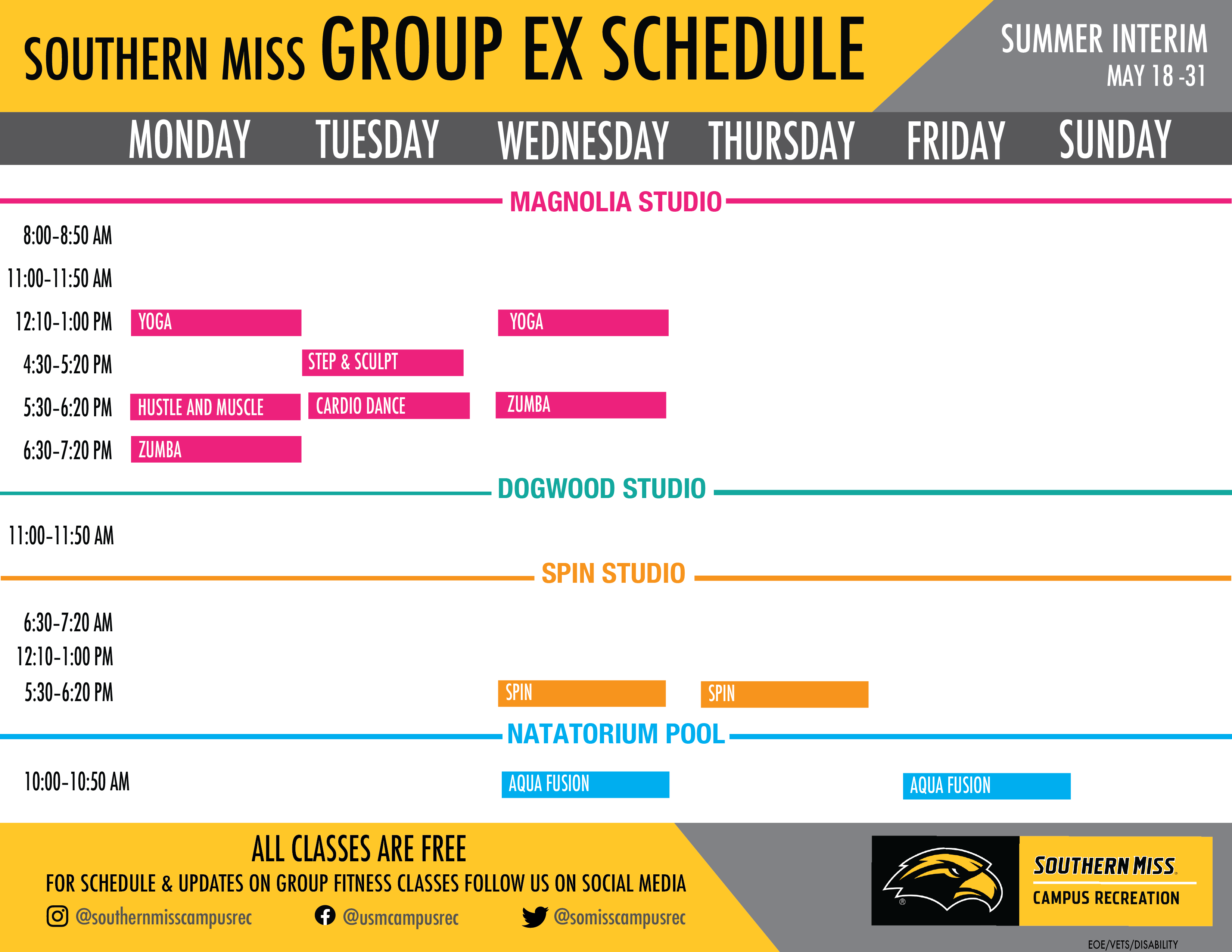 Group Ex Summer Interim Schedule Group Ex Summer Interim Schedule