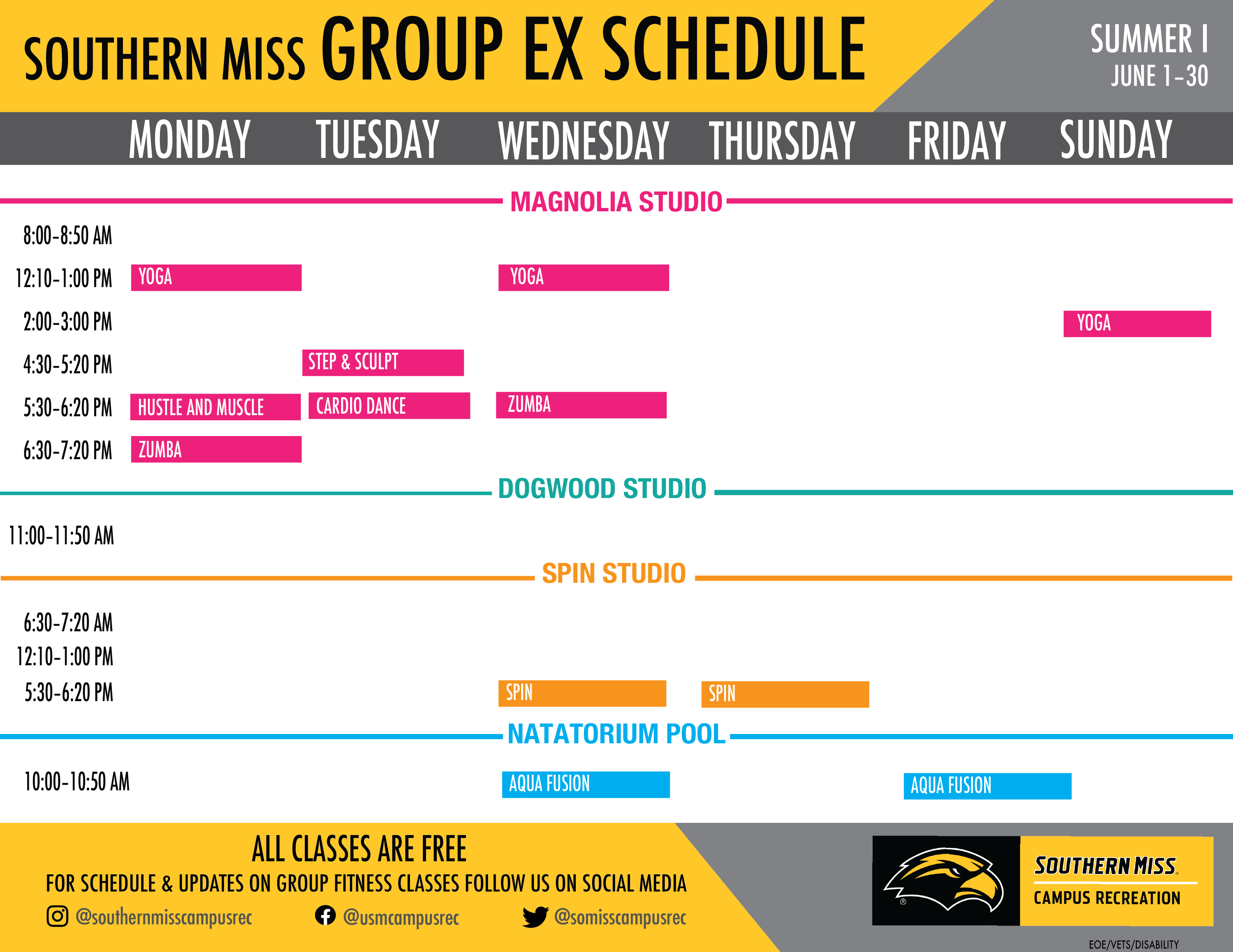Group Ex Summer One Schedule Group Ex Summer One Schedule