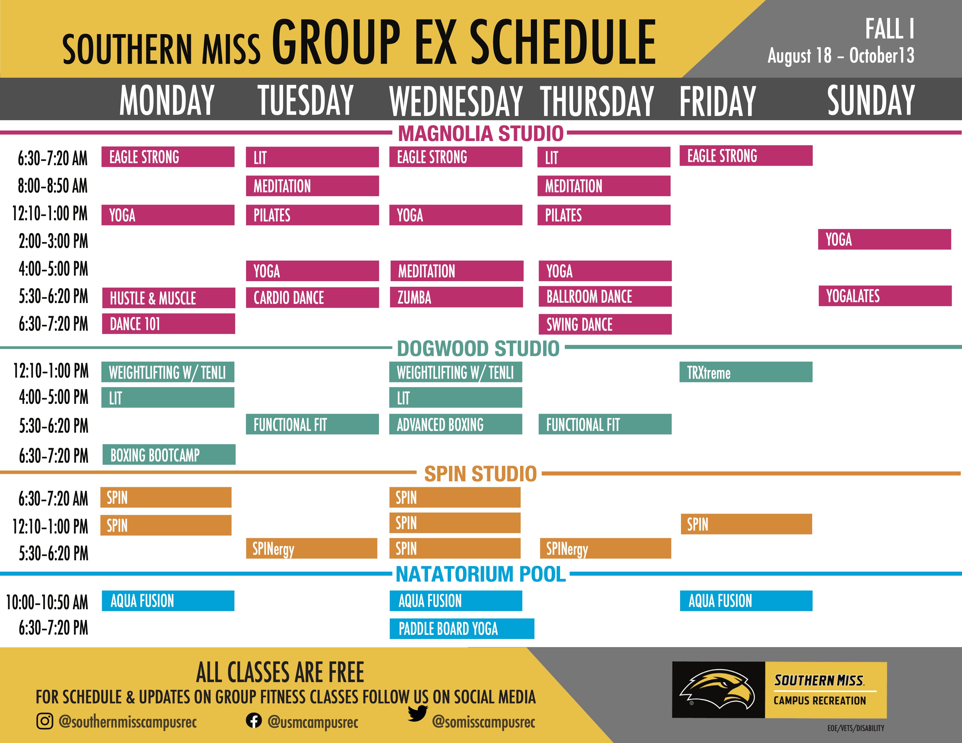 Group Ex Fall 1 Schedule