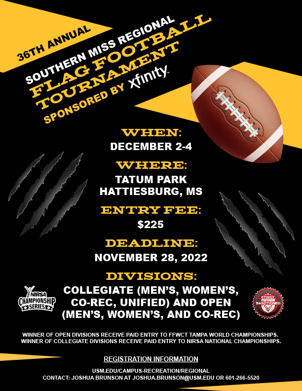 Southern Miss Regional Flag Football Tournament Southern Miss Regional Flag Football Tournament