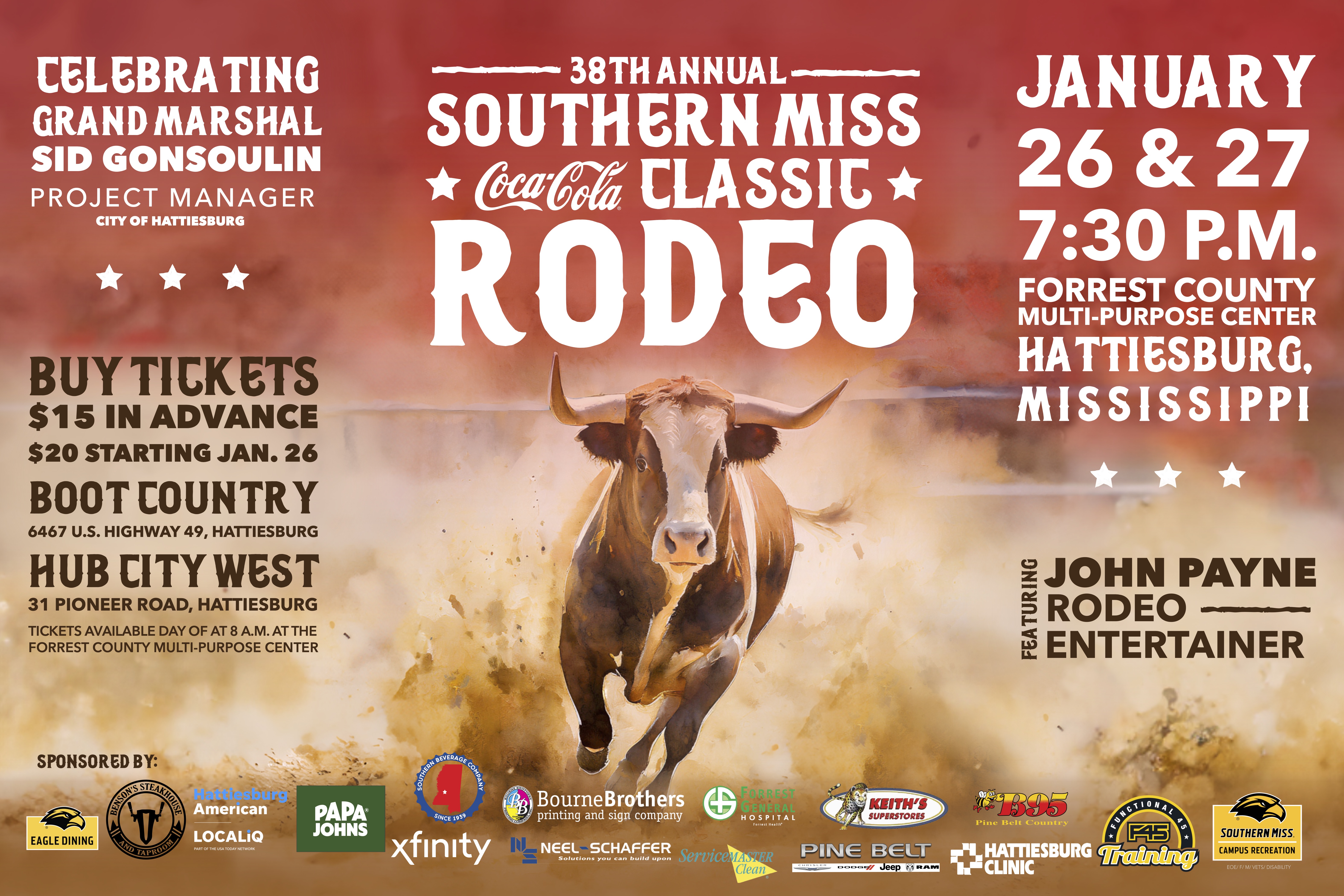 Southern Miss Coca-Cola Classic Rodeo Poster 2024