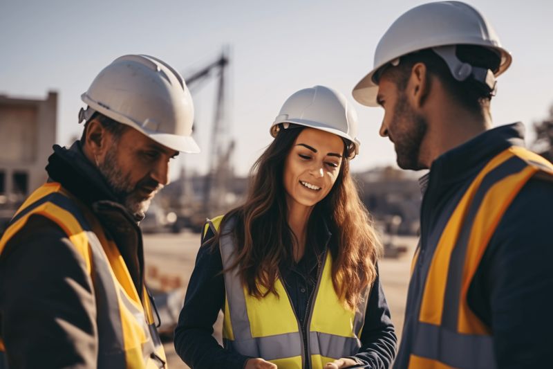People talking on site