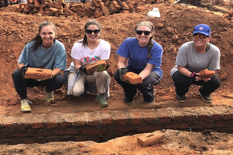  USM students have helped build a school in Africa.