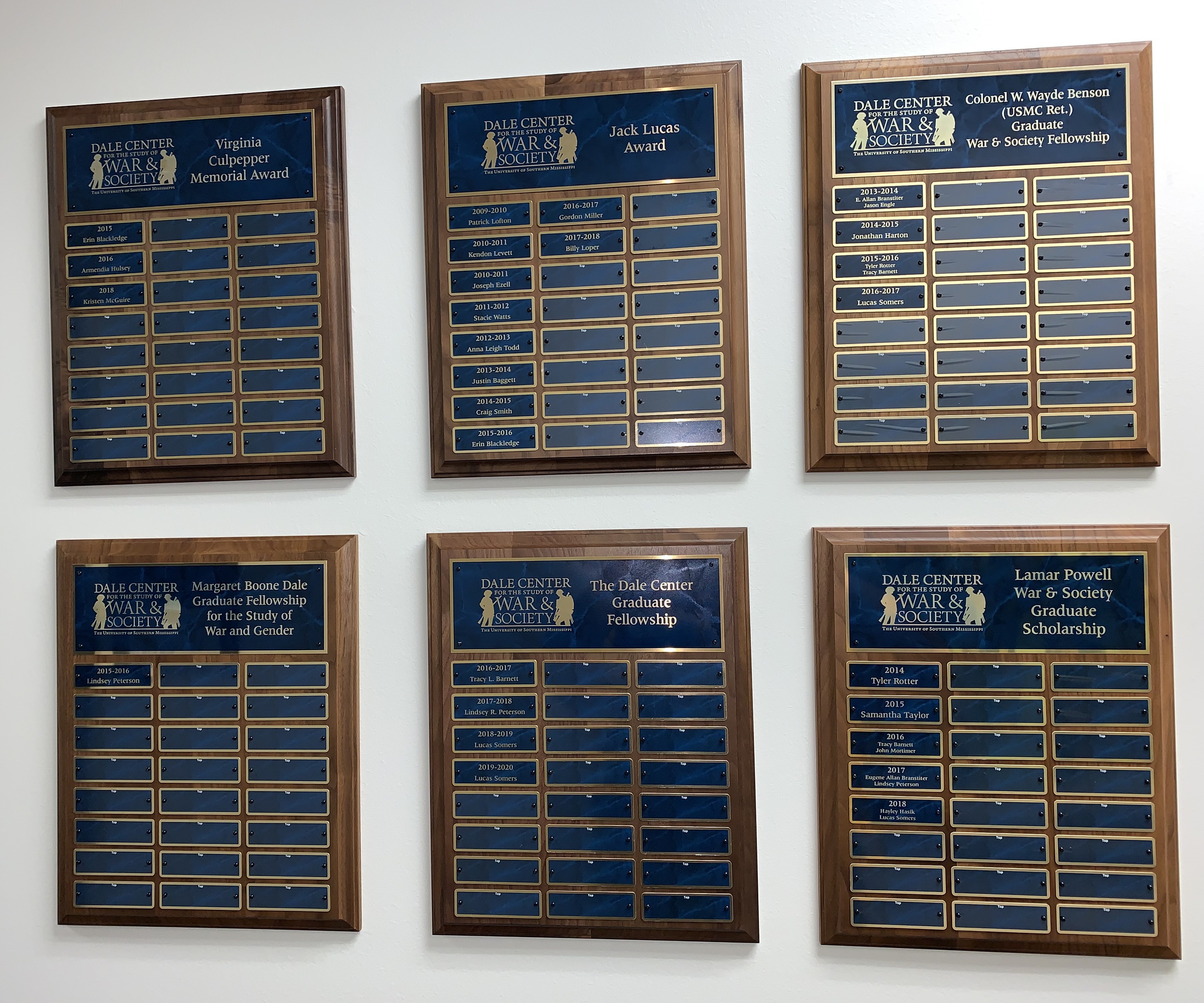 Dale Center Award Plaques