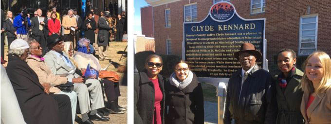 Photo Collage of the Clyde Kennard Marker Unveiling
