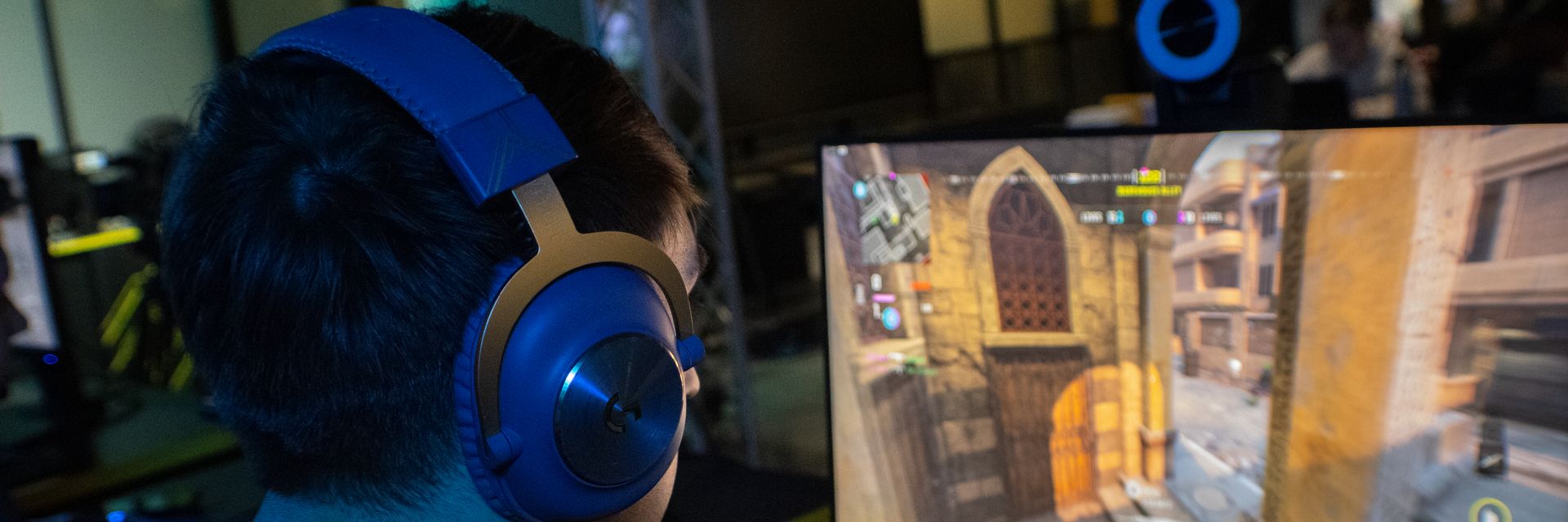 student playing a game