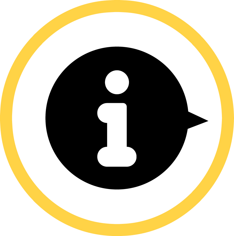 Information icon depicting a speech bubble with an "i"