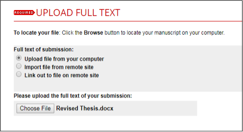 Screenshot showing option to upload a file from your computer