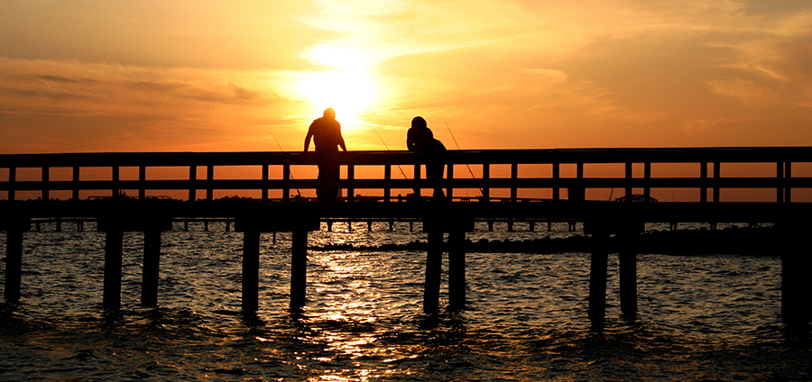 fishing on bridge