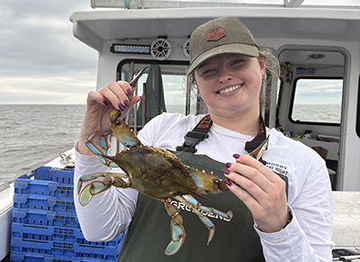 Micayla holding crab
