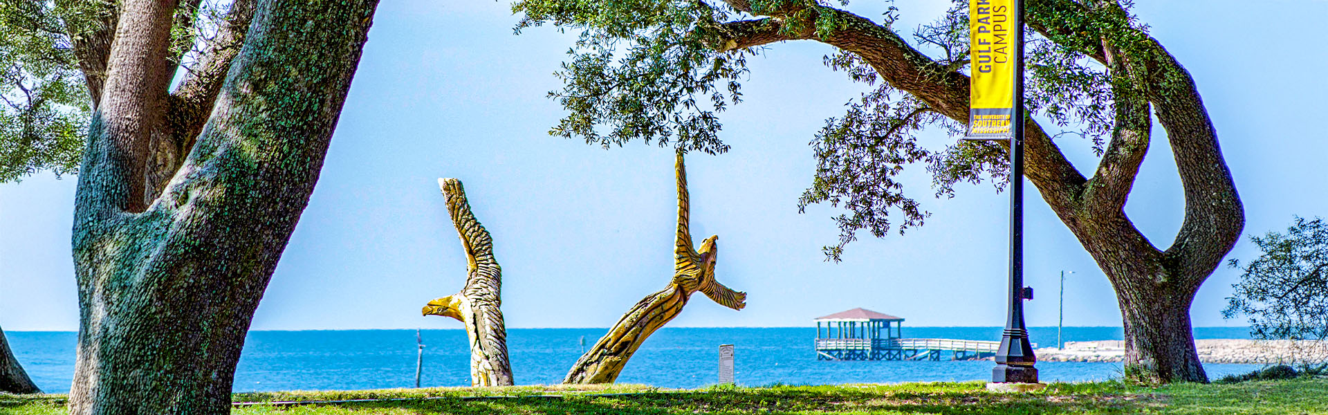 A view from campus looking at the beach