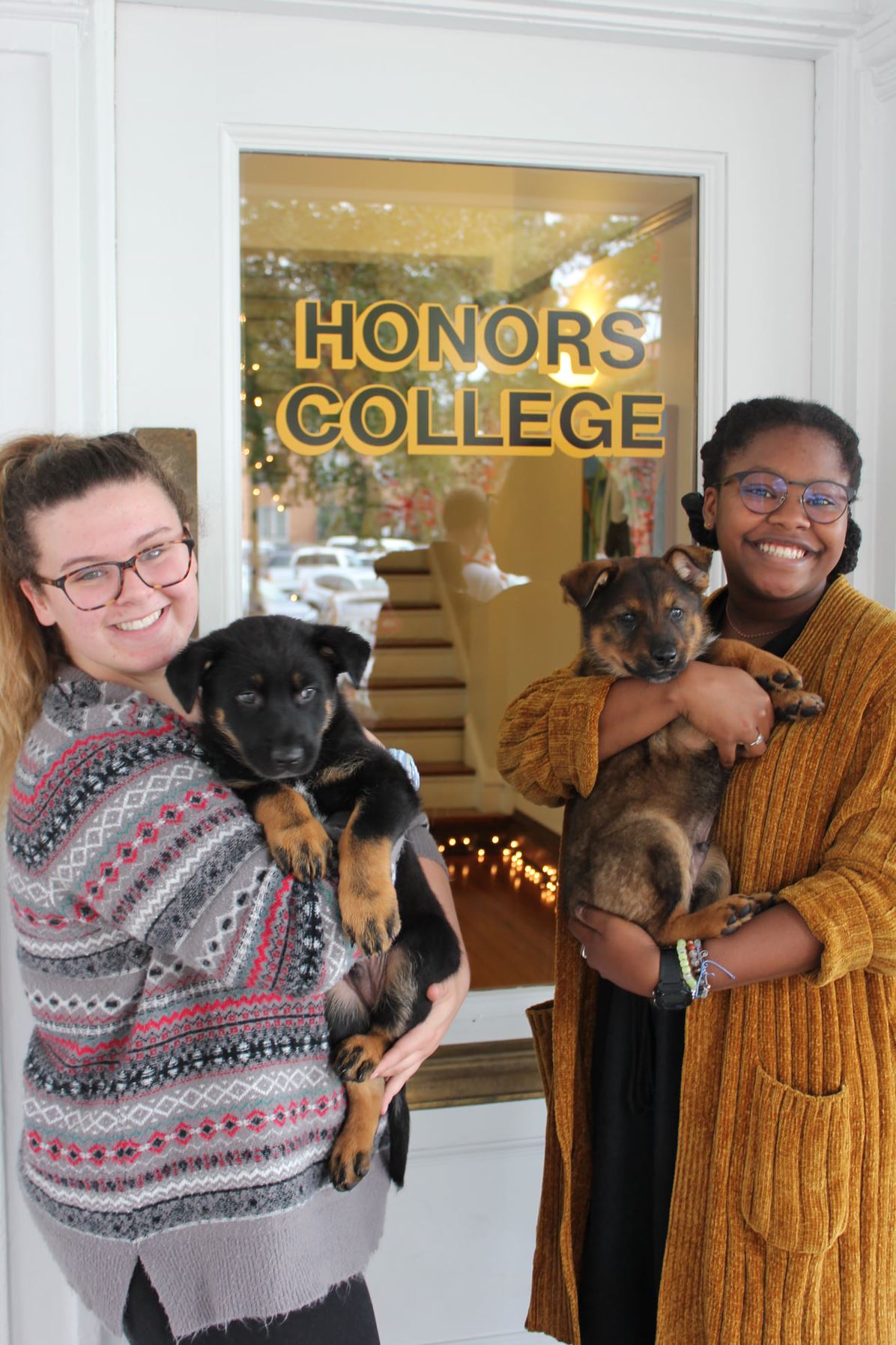 Honors Students with Puppies