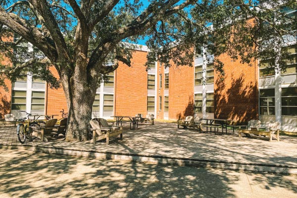 outdoor seating area