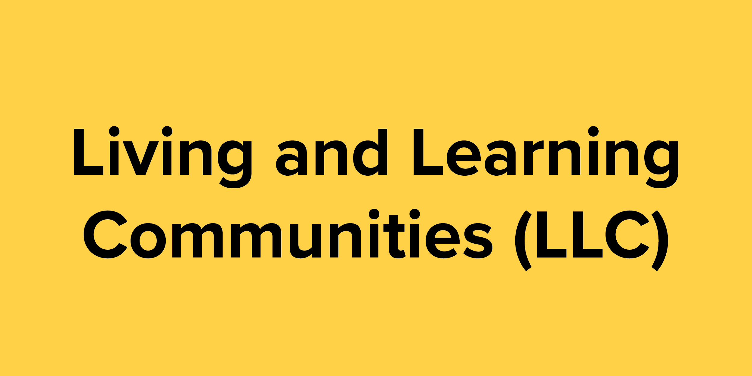 living and learning communities