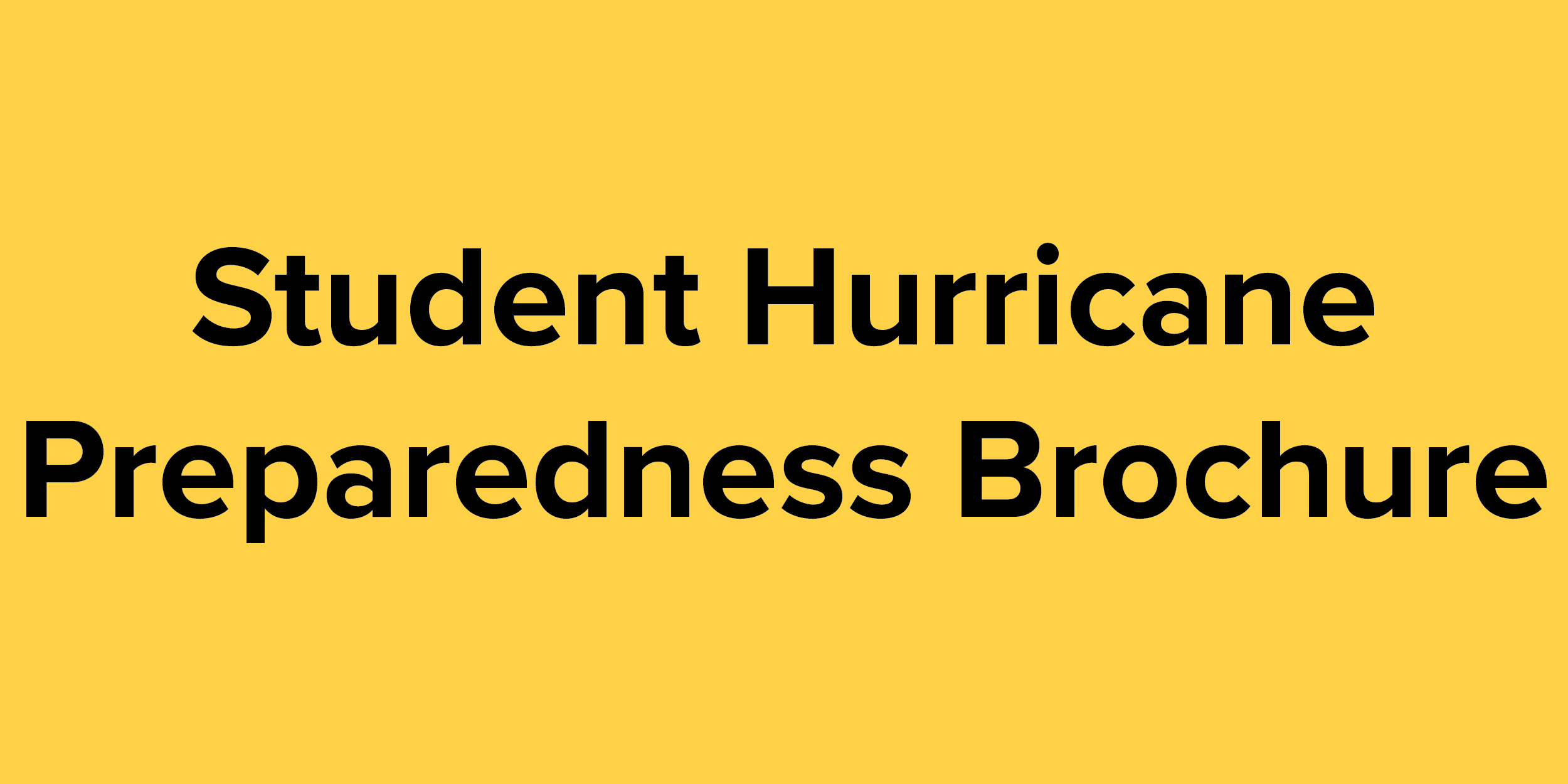 Student Hurricane Preparedness Brochure