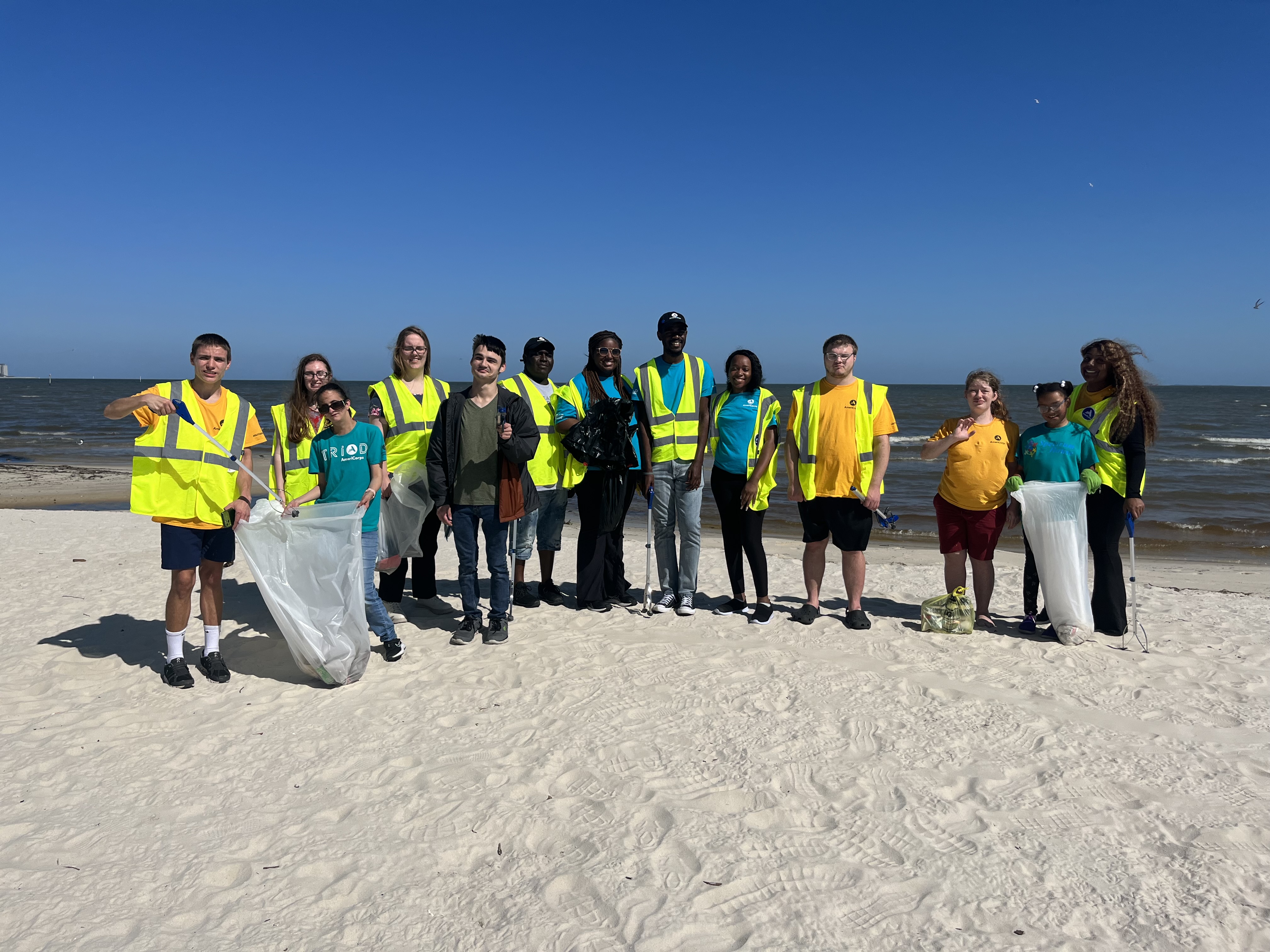 AmeriCorps on the beach