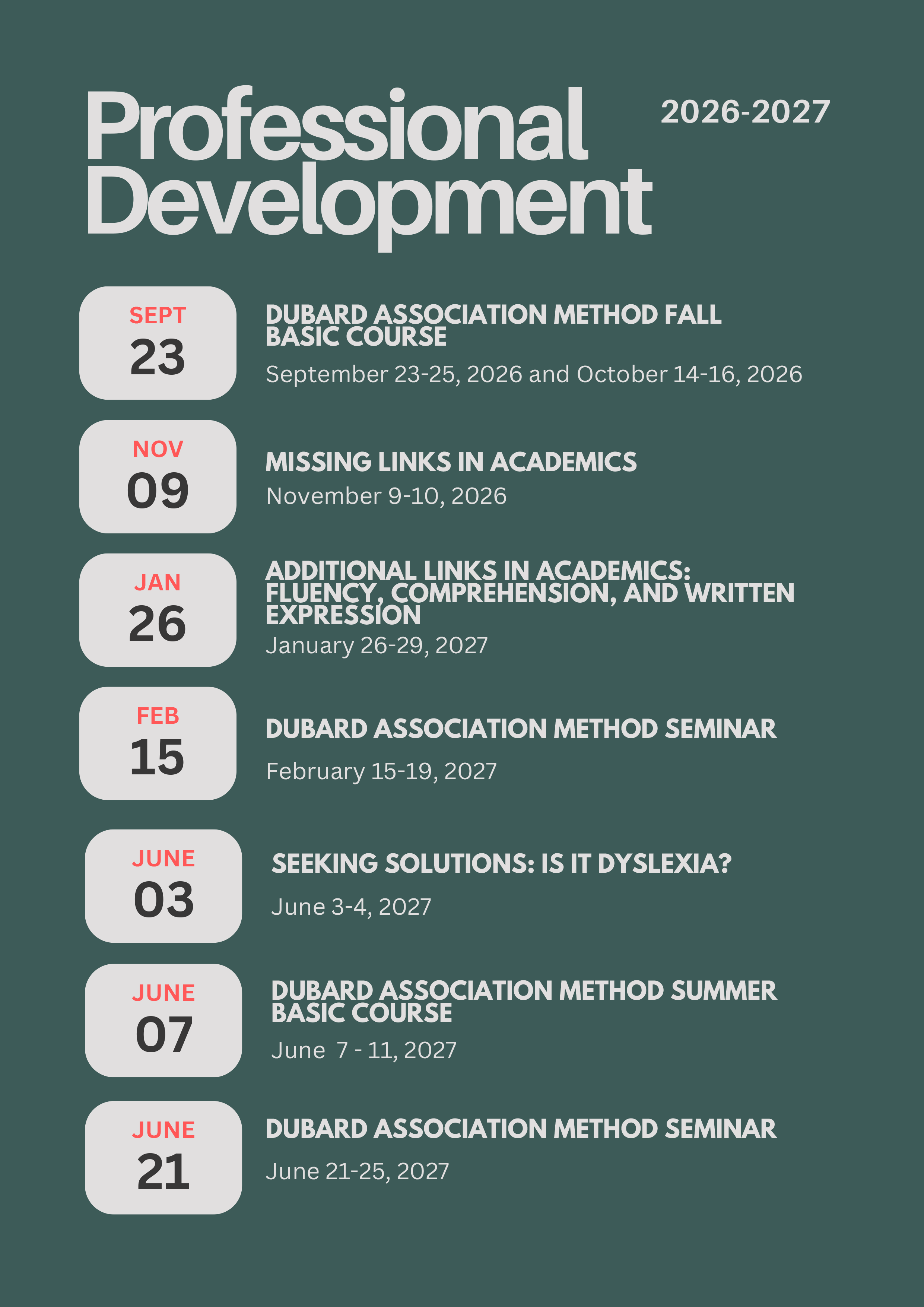 2026-27 professional development calendar