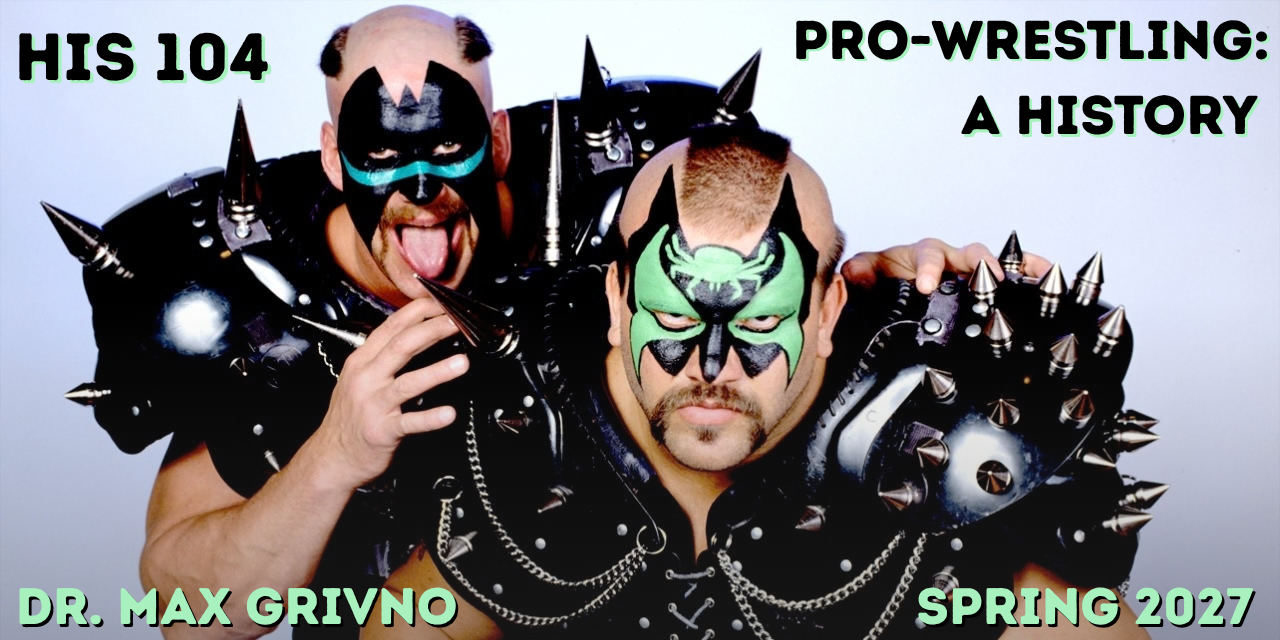 A picture of two wrestlers with the course title overlayed. 