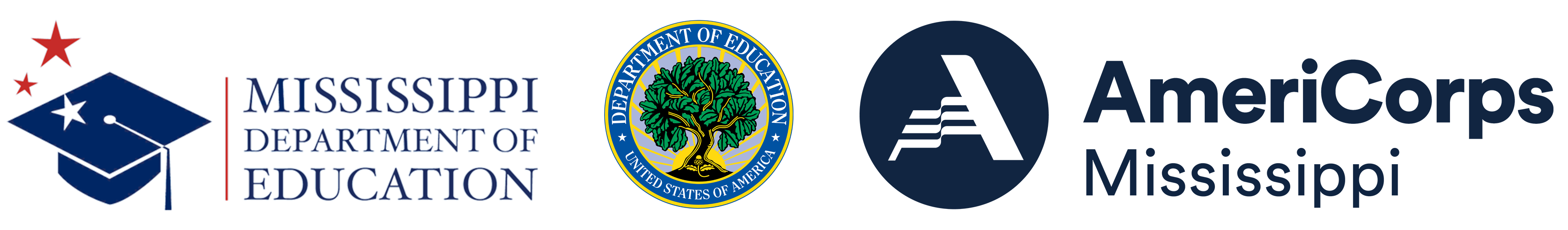 MDE, DOE, AmeriCorps Logos