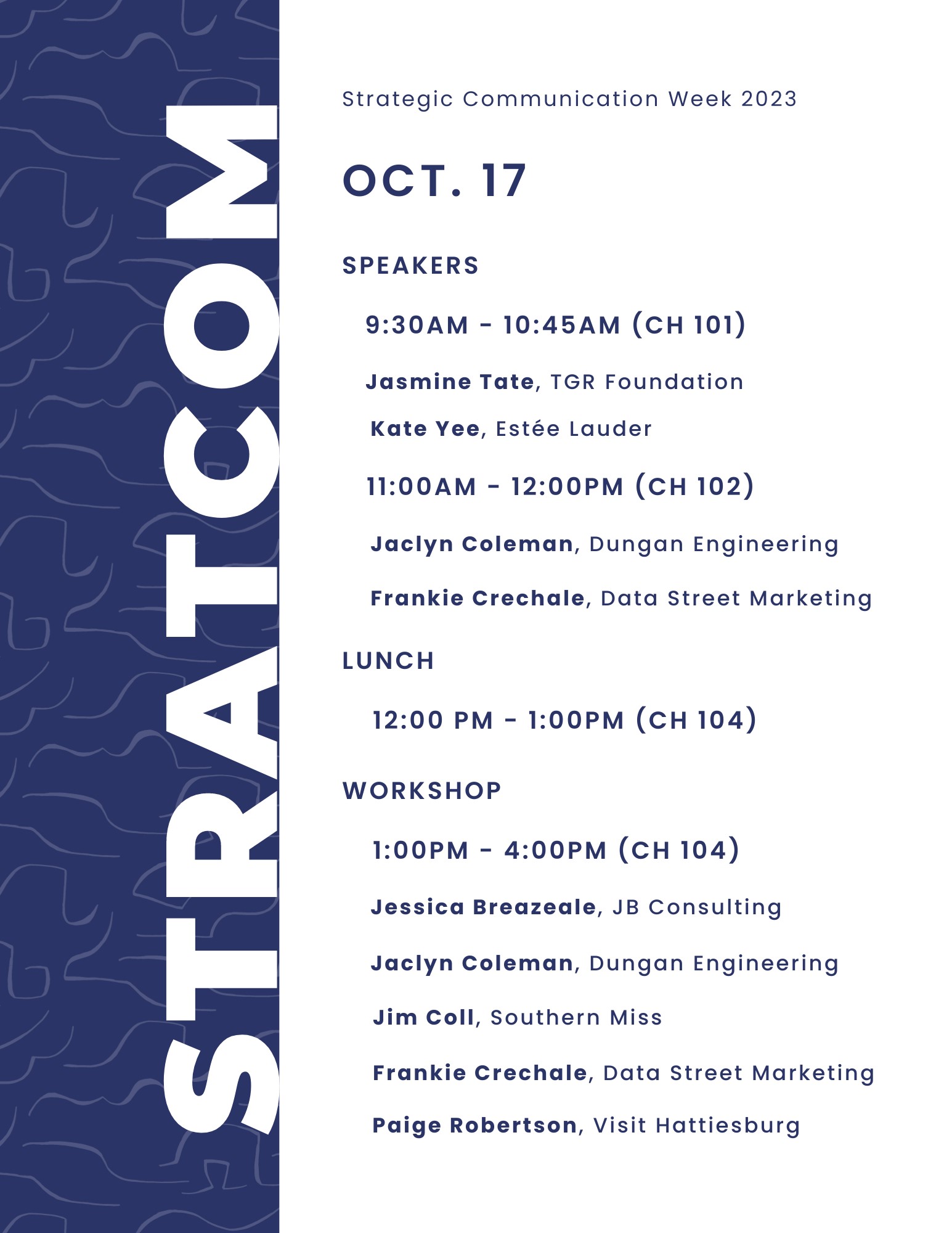 Strategic Communication Week schedule