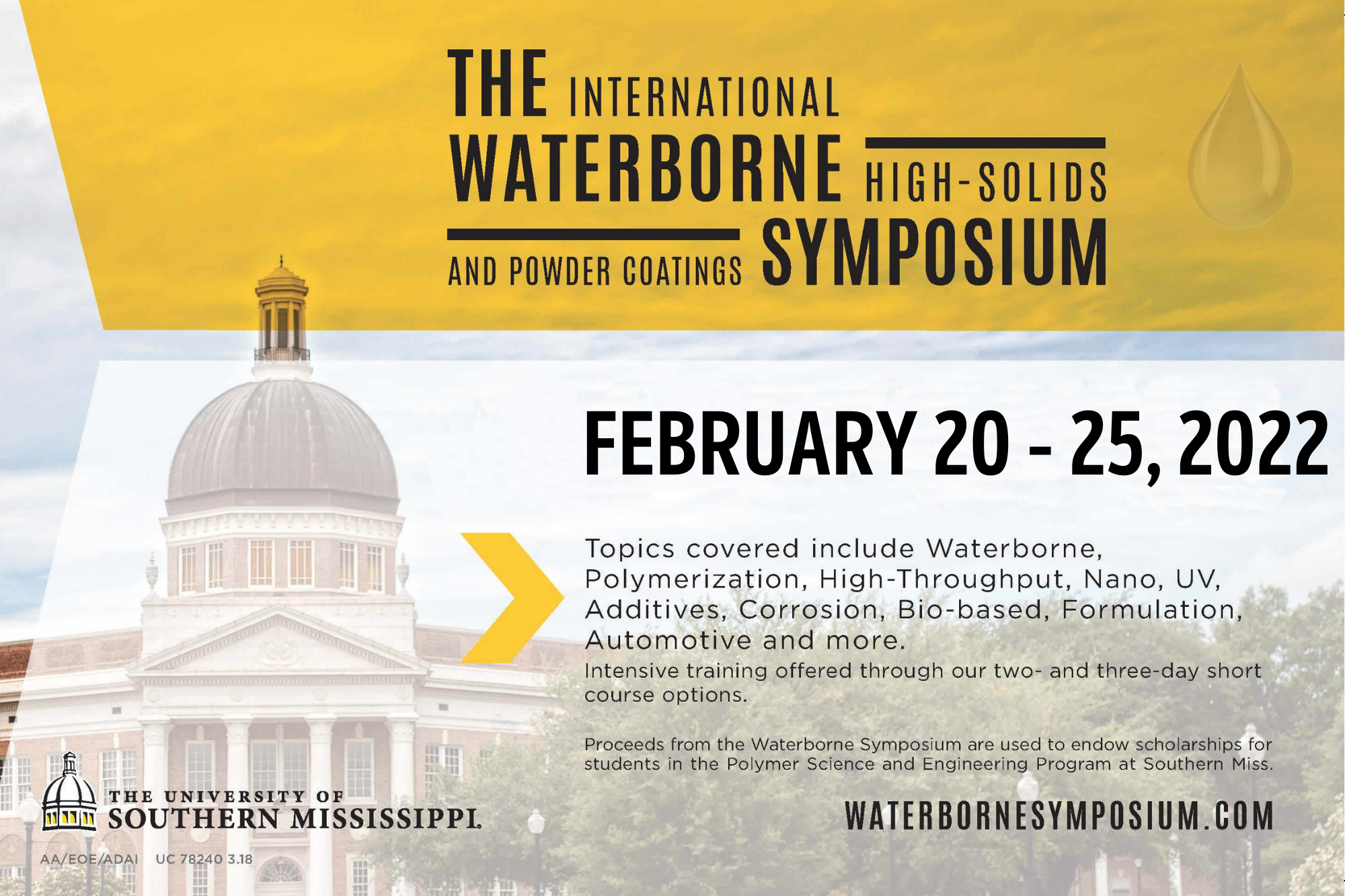 Advertisement for the 2022 Waterborne Symposium