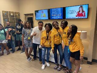 Workshop attendees during the tour of WDAM in Hattiesburg.