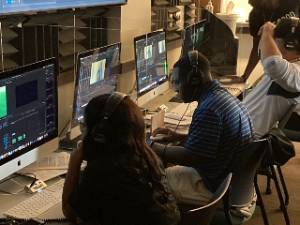 Workshop attendees in one of the computer labs at College Hall.