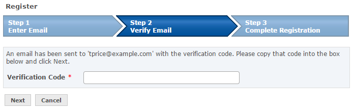 Verify email for self registration