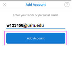 Enter w+ID#@usm.edu