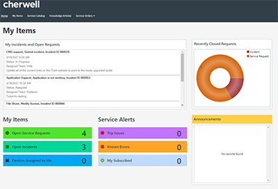 My Items Dashboard