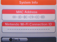 Nintendo DS Mac Address