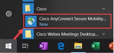 Search for Cisco AnyConnect