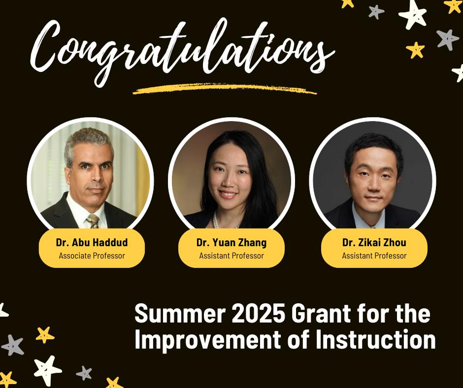 Photo of Drs. Haddud, Zhang, and Zhou