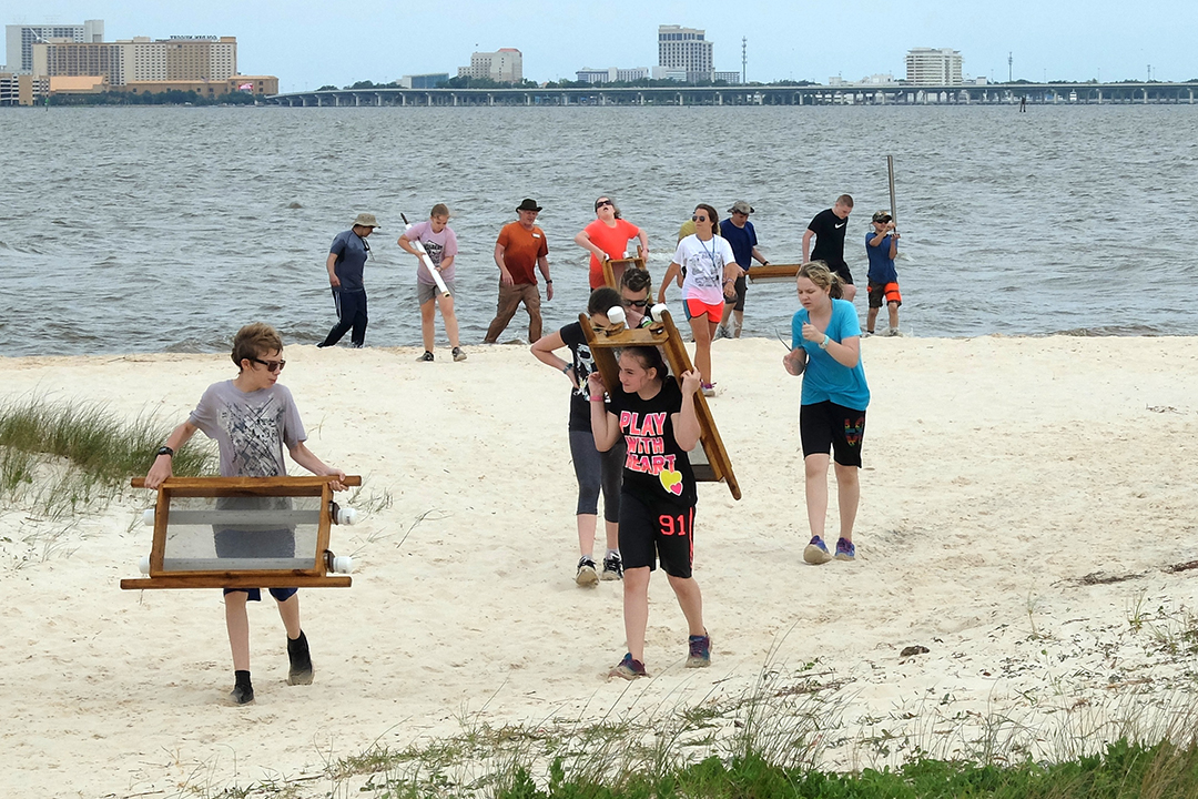 csc campers on beach