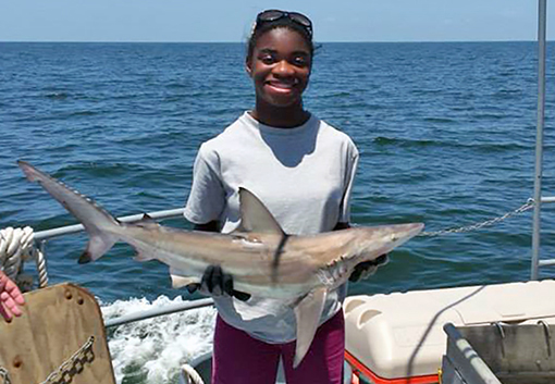 shark fest girl with shark